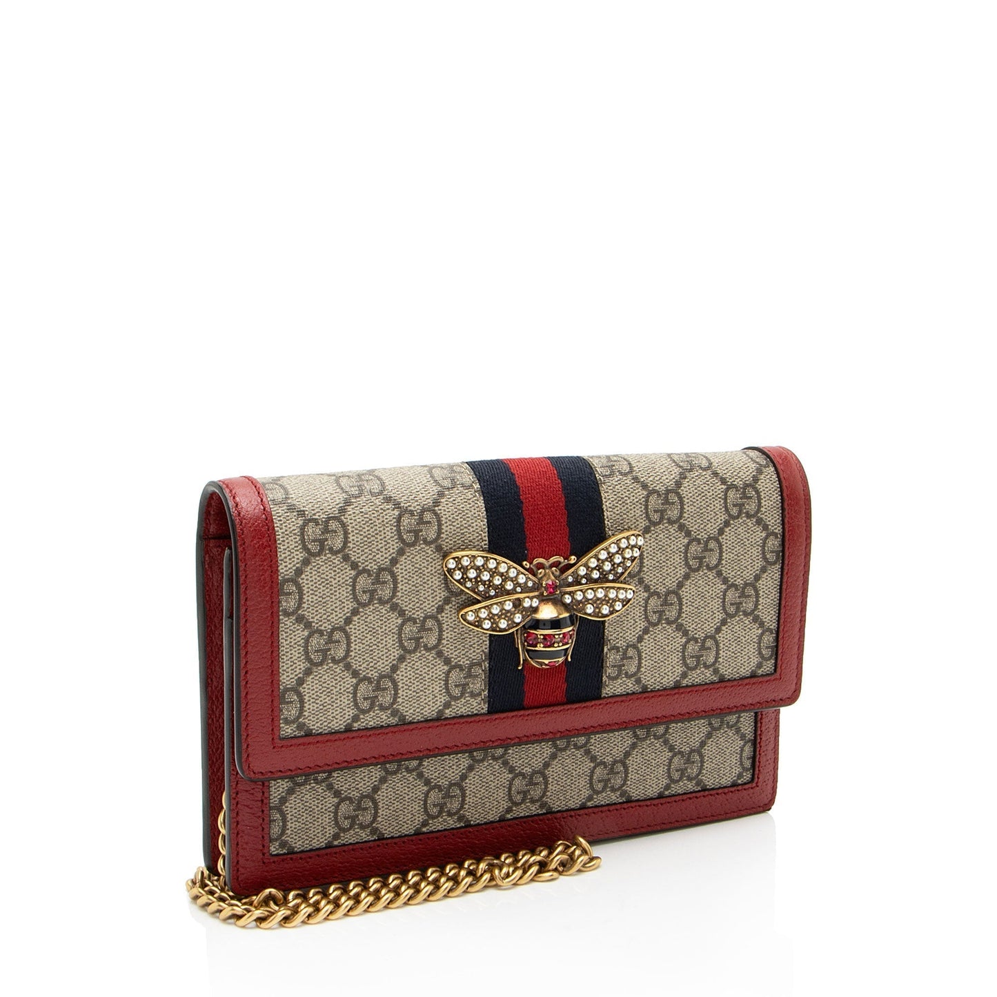 Gucci GG Supreme Queen Margaret Wallet on Chain (SHF-Cy5wDk)
