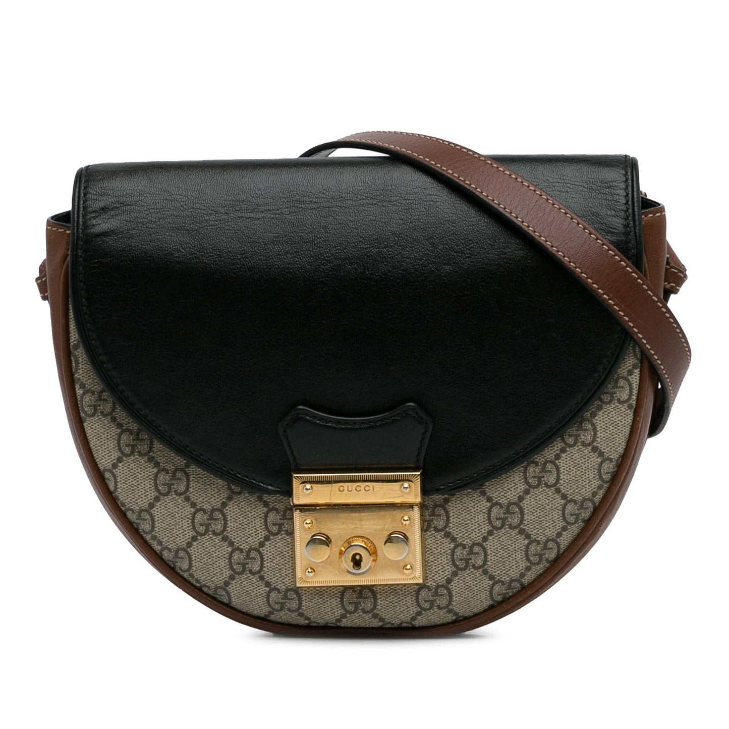 Gucci GG Supreme Saddle Padlock Crossbody Bag (BUWgu6)