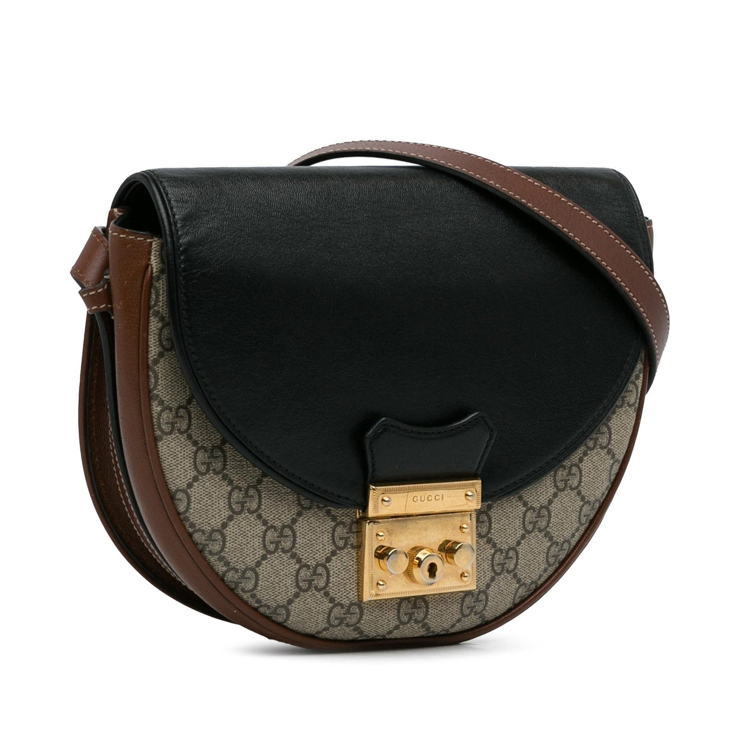 Gucci GG Supreme Saddle Padlock Crossbody Bag (BUWgu6)