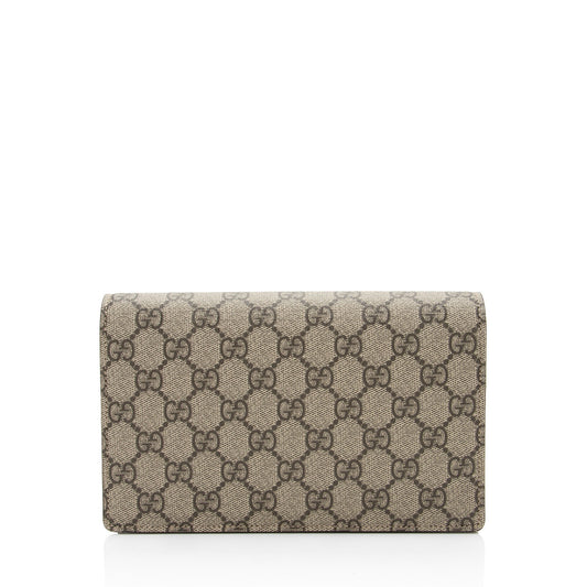 Gucci GG Supreme Script Logo Heart Wallet on Chain (SHF-lumKJK)