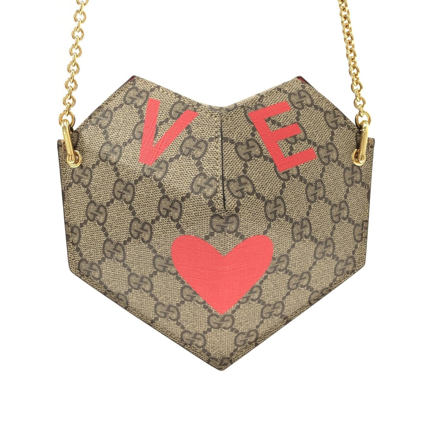 Gucci GG Supreme Valentines Day Heart Chain Bag (fLEeKq)