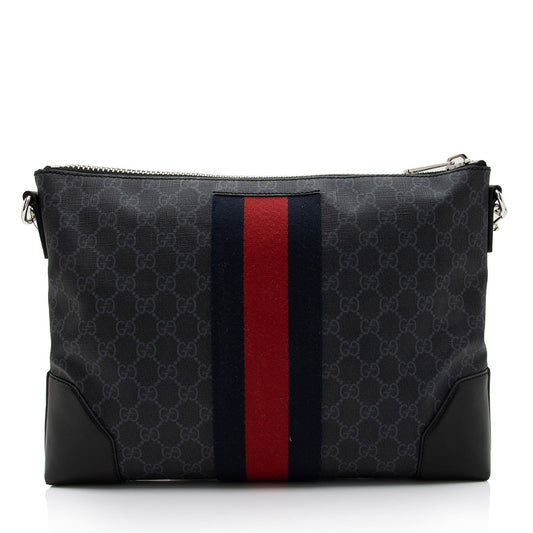 Gucci GG Supreme Web Flat Square Messenger Bag (SHF-3vvT7M)