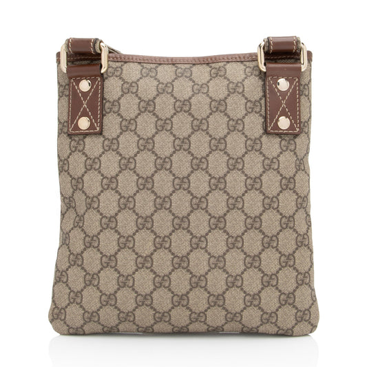 Gucci GG Supreme Web Loop Flat Small Messenger (SHF-2FmbPb)