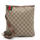 Gucci GG Supreme Web Loop Flat Small Messenger (SHF-2FmbPb)