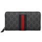 GUCCI GG Supreme Web Zip Around Wallet