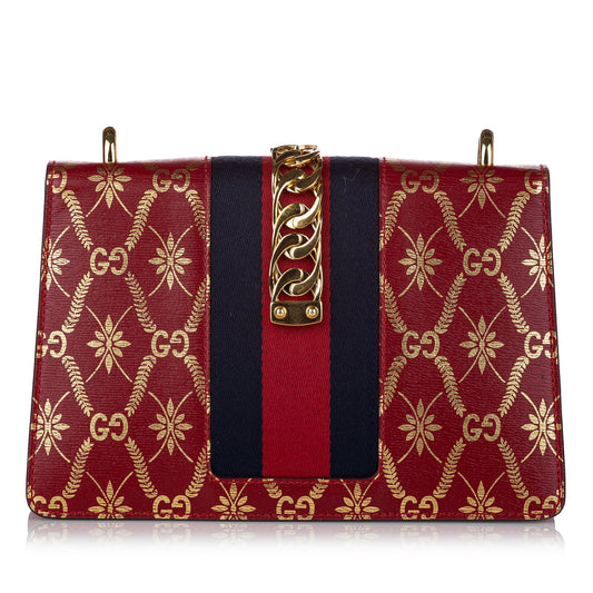 Gucci GG Sylvie Leather Crossbody Bag (30454)