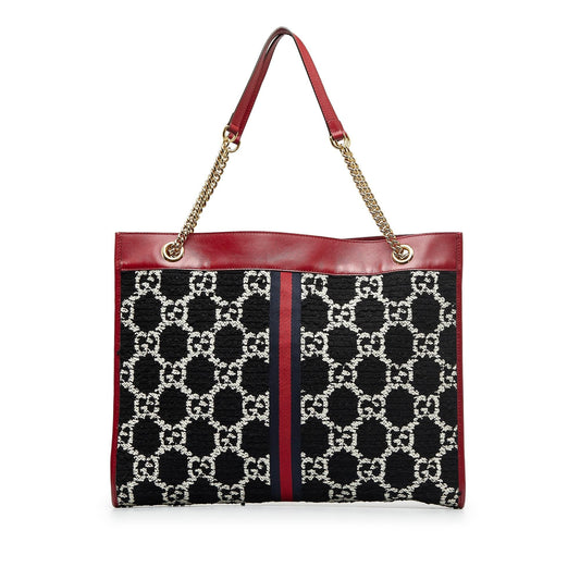 Gucci GG Tweed Rajah Web Tote (skW4za)