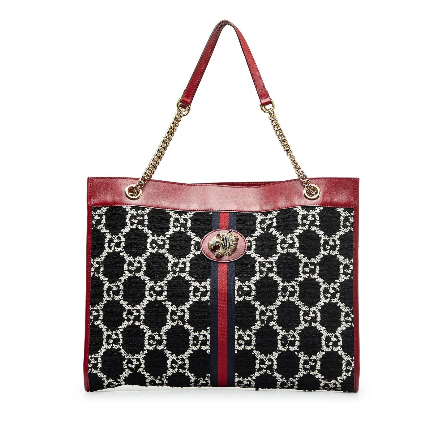 Gucci GG Tweed Rajah Web Tote (skW4za)