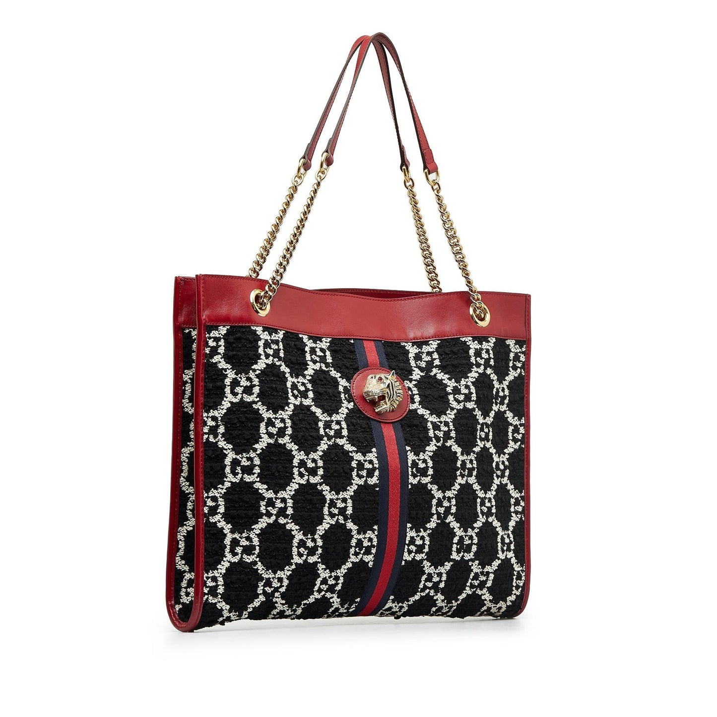 Gucci GG Tweed Rajah Web Tote (skW4za)