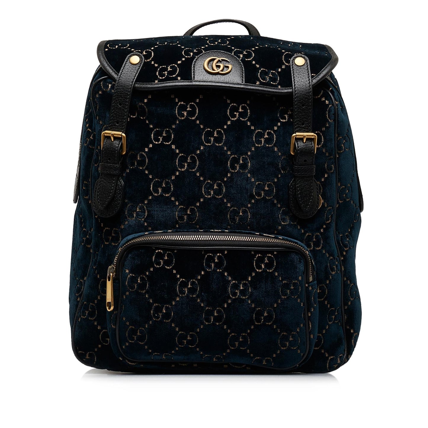 Gucci GG Velvet Double Buckle Backpack (ew8ThP)