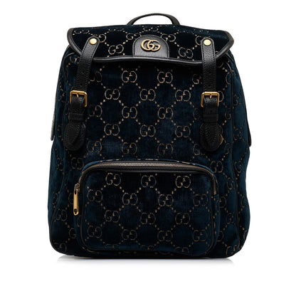 Gucci GG Velvet Double Buckle Backpack (ew8ThP)