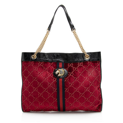 Gucci GG Velvet Rajah Large Tote (SHF-22450)