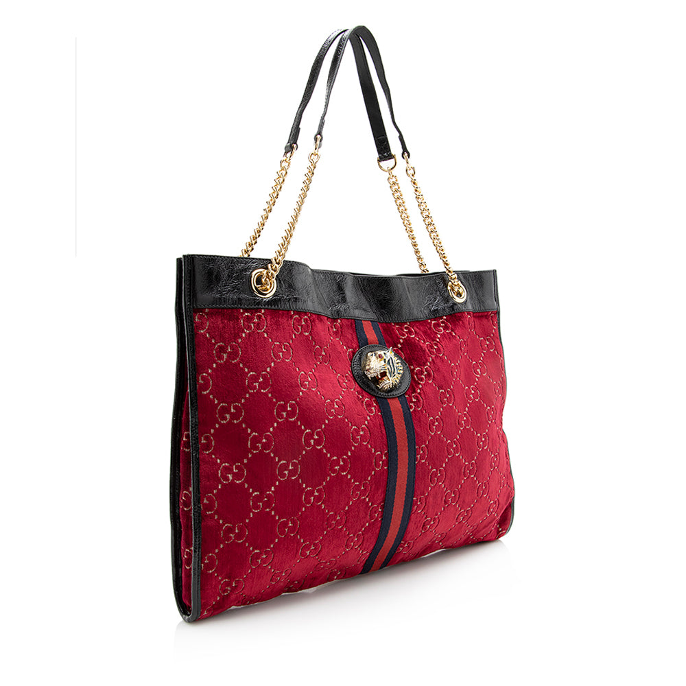 Gucci GG Velvet Rajah Large Tote (SHF-22450)
