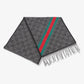 GUCCI GG SUPREME WEB WOOL CASHMERE  BLEND SCARF