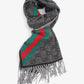 GUCCI GG SUPREME WEB WOOL CASHMERE  BLEND SCARF