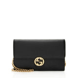 Gucci Grained Calfskin Interlocking G Chain Wallet (SHF-21780)
