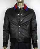 GUCCI GRAINY LEATHER BOMBER JACKET