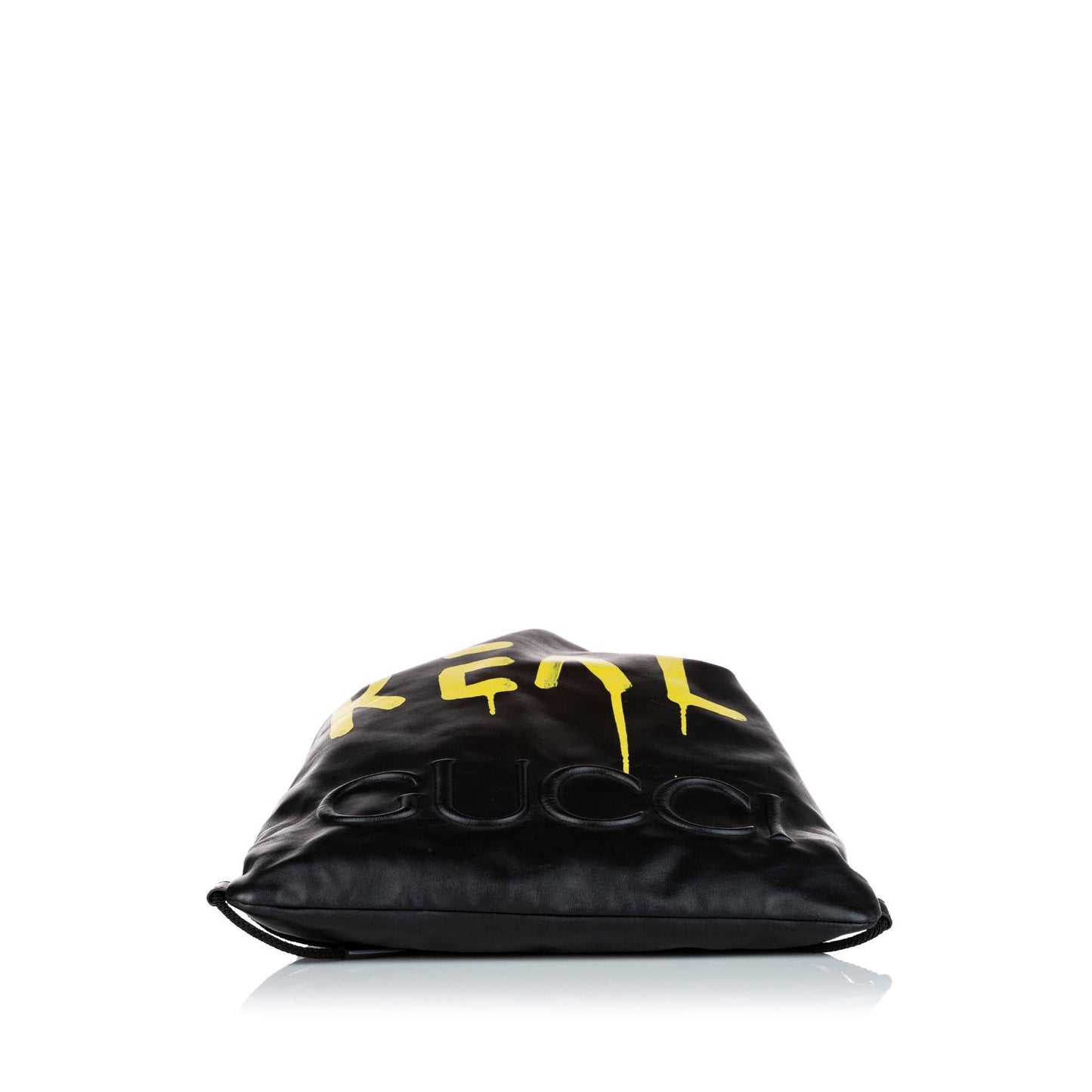 Gucci Gucci Ghost Drawstring Leather Backpack (32464)