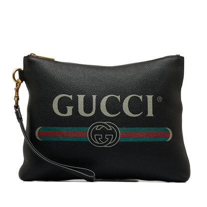 Gucci Gucci Logo Leather Clutch Bag (Gyg3CU)