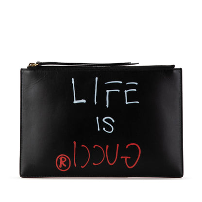 Gucci GucciGhost Life is Gucci Zip Pouch (W5HYYF)