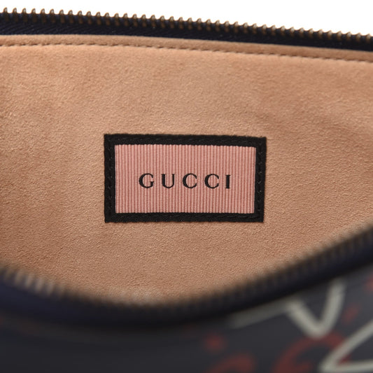 GUCCI GucciGhost Graffiti Print Pouch