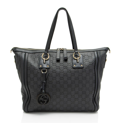 Gucci Guccissima Leather Charm Medium Tote (SHF-pSuRcq)