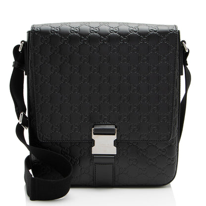 Gucci Guccissima Leather Buckle Messenger (SHF-hZFpSA)
