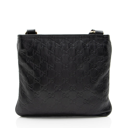 Gucci Guccissima Leather Flat Messenger (SHF-b6Jy3q)