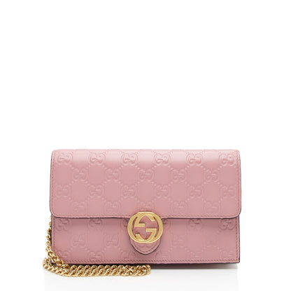 Gucci Guccissima Leather Icon Chain Wallet (SHF-cpfwyX)