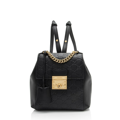 Gucci Guccissima Leather Padlock Backpack