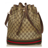 GUCCI   GUCCISSIMA WEB DRAWSTRING BUCKET BAG