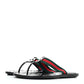 GUCCI Nylon Guccissima Web Thong Sandals