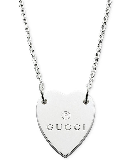 Gucci Sterling Silver Heart Pendant Necklace