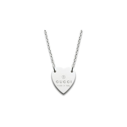 Gucci Sterling Silver Heart Pendant Necklace