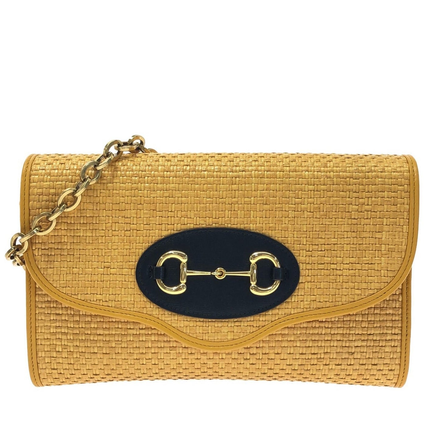 Gucci Horsebit 1955 Raffia Chain Bag (Ghy2mt)