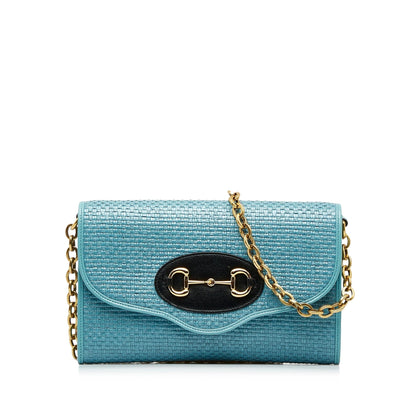 Gucci Horsebit 1955 Raffia Chain Bag (4v9ib8)