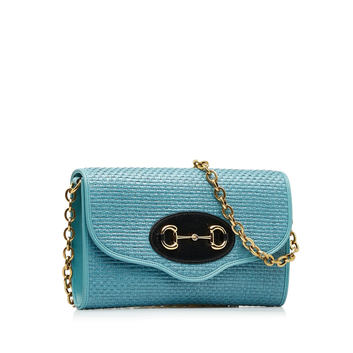 Gucci Horsebit 1955 Raffia Chain Bag (4v9ib8)