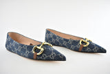 GUCCI DENIM HORSEBIT BALLET FLATS