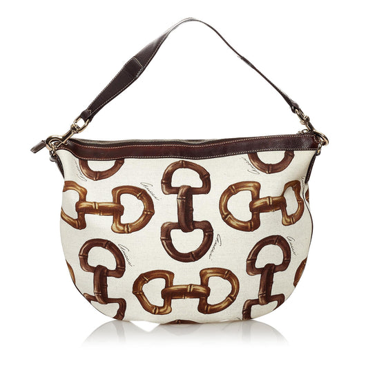Gucci Horsebit Canvas Hobo Bag (SHG-29795)