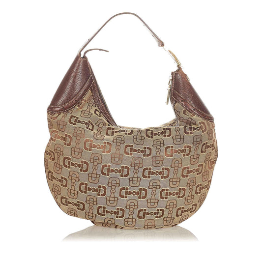 Gucci Horsebit Canvas Hobo Bag (37367)