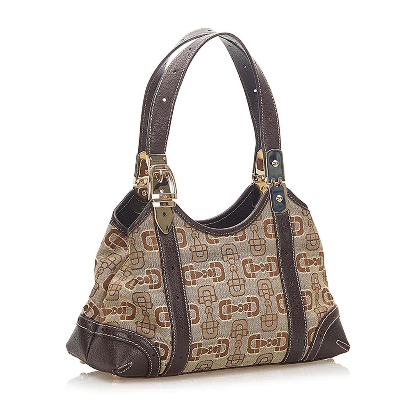 Gucci Horsebit Canvas Shoulder Bag (37760)