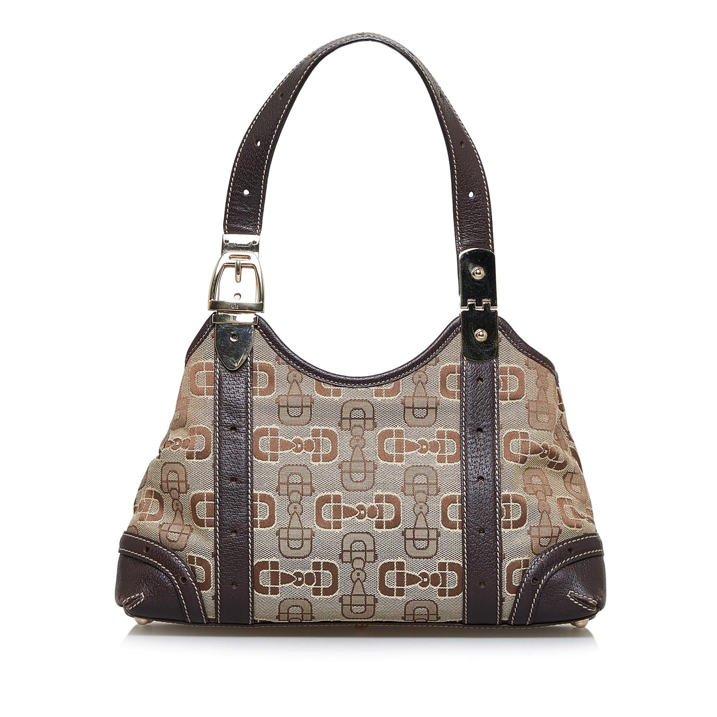 Gucci Horsebit Canvas Shoulder Bag (NMG11x)