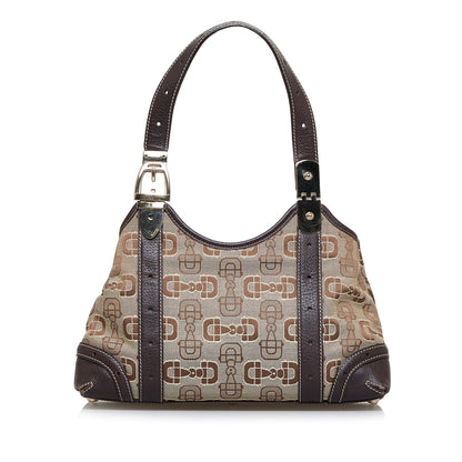 Gucci Horsebit Canvas Shoulder Bag (NMG11x)