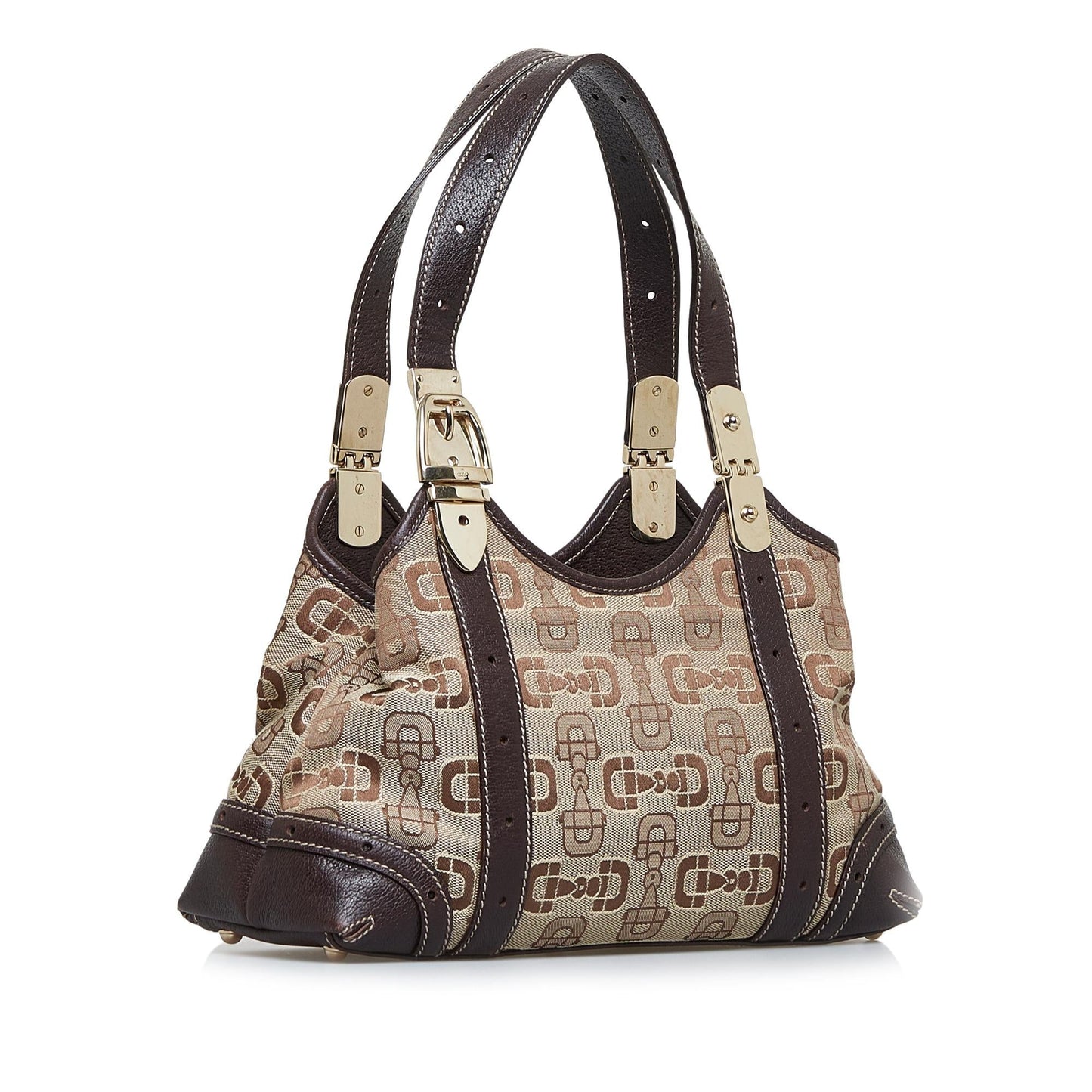 Gucci Horsebit Canvas Shoulder Bag (NMG11x)