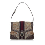 Gucci Horsebit Canvas Web Treasure Shoulder Bag (SHG-29348)