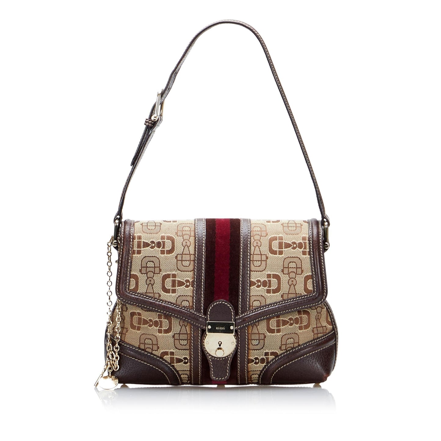 Gucci Horsebit Canvas Web Treasure Shoulder Bag (DaSmAf)