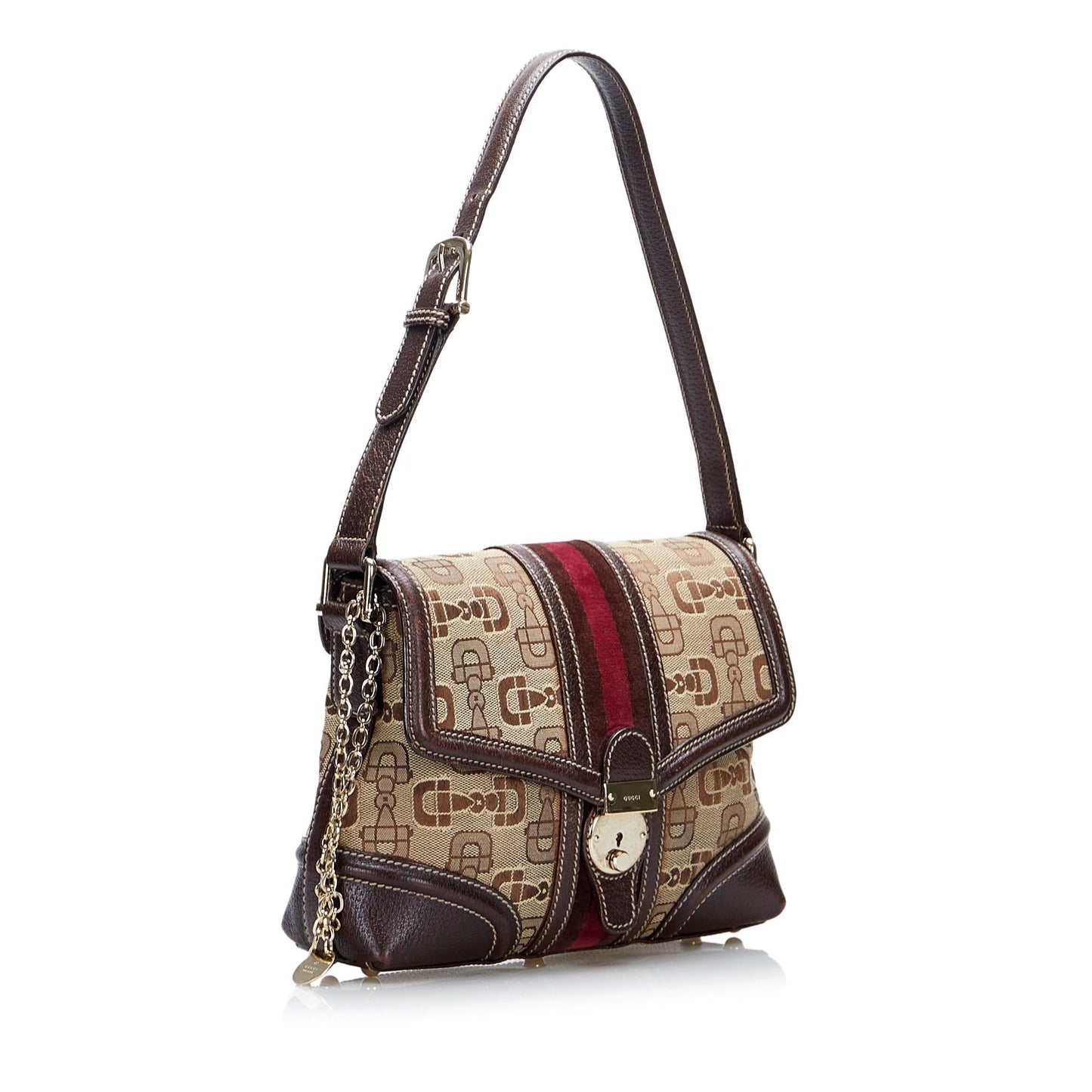 Gucci Horsebit Canvas Web Treasure Shoulder Bag (DaSmAf)