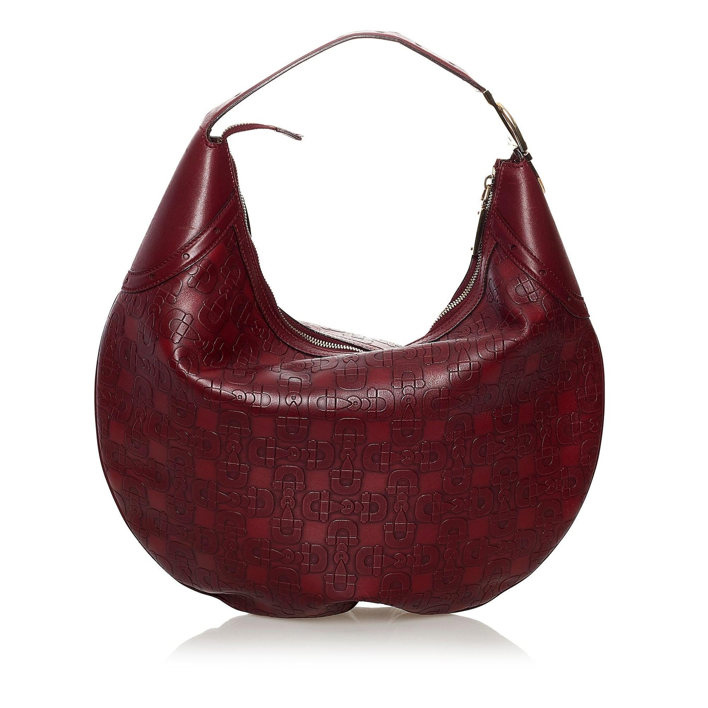 Gucci Horsebit Embossed Leather Hobo Bag (32721)