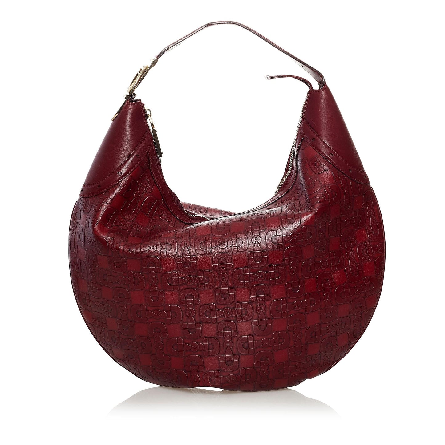 Gucci Horsebit Embossed Leather Hobo Bag (32721)
