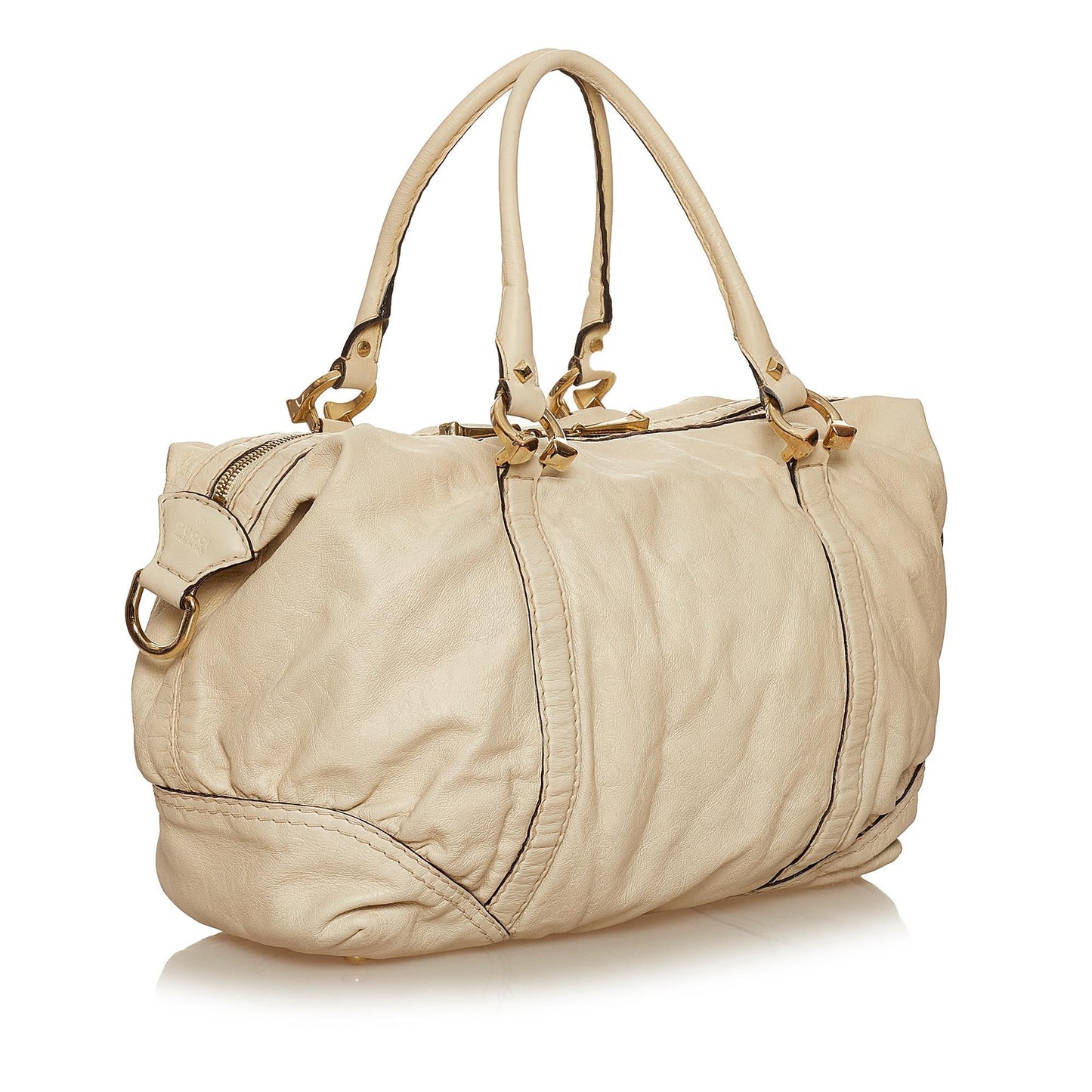 Gucci Horsebit Nail Leather Boston Bag (37213)